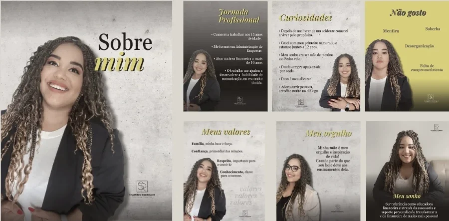 Peças de apresentação da marca de Thamires Rodrigues