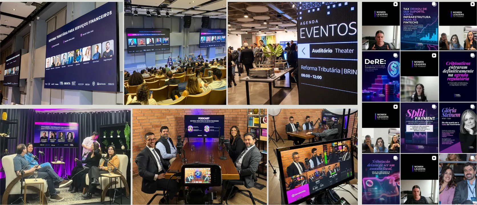 Evento sobre Reforma Tributária e posts da Women Leaders in Fintech